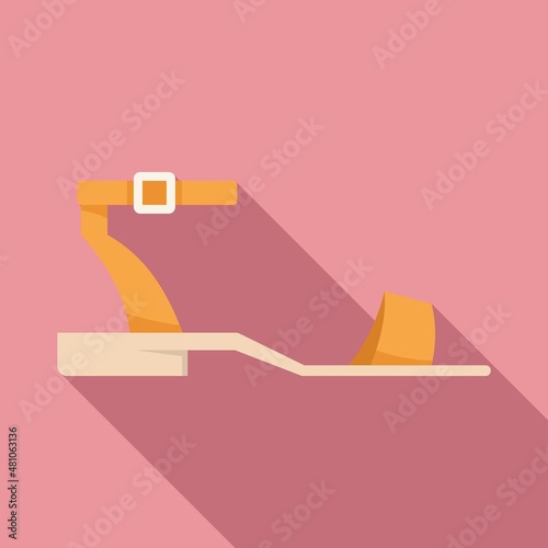 Comfort sandal icon flat vector. Woman shoe
