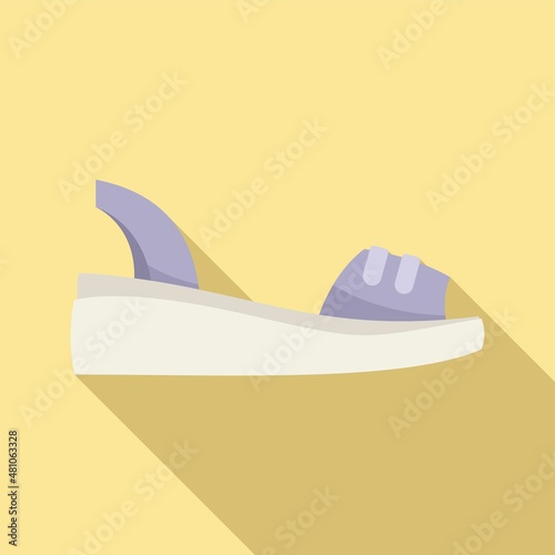 Sandal accessory icon flat vector. Woman shoe