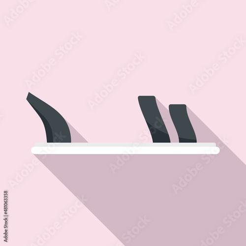 Female sandal icon flat vector. Summer shoes