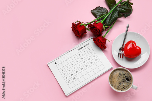 Calendar with cup of coffee...