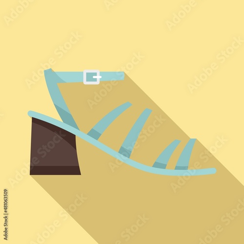 Ankle sandal icon flat vector. Summer shoe