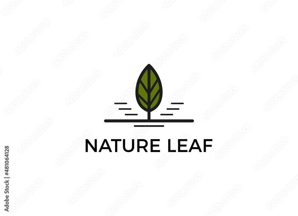 Minimalist nature leaf logo design inspiration