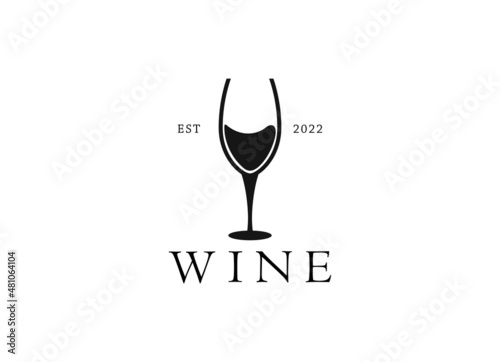 Premium wine in the glass logo designs inspiration. 