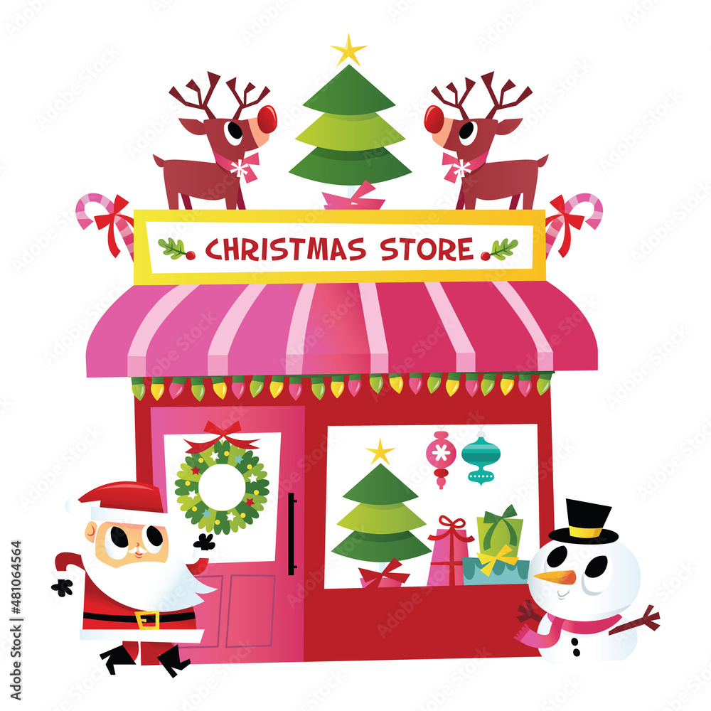 Naklejka premium Super Cute Christmas Store
