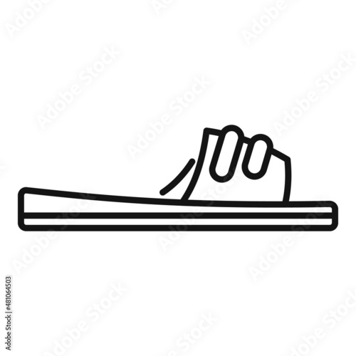 Sandal shoe icon outline vector. Woman slipper