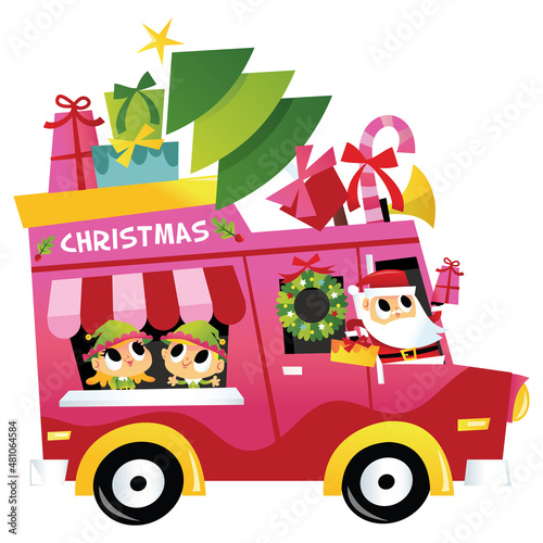 Super Cute Christmas Truck With Santa And Elves