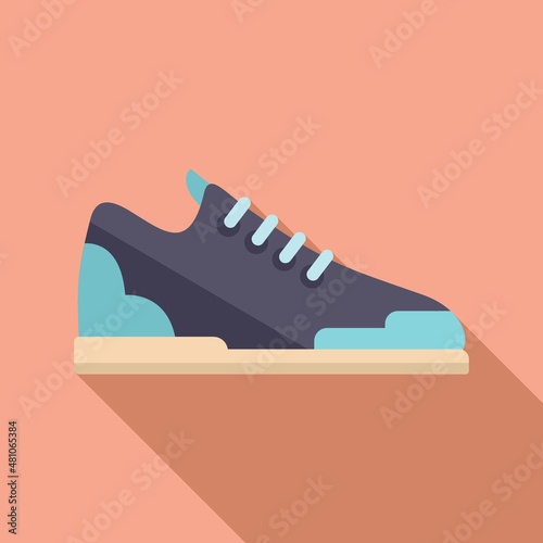 Fashion sneaker icon flat vector. Sport shoe