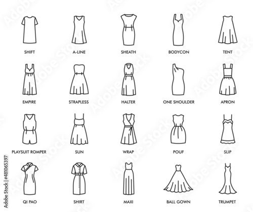 Foto Woman dresses isolated icons