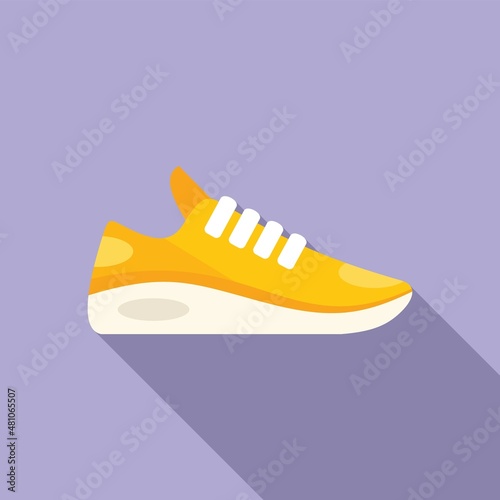 Athlete sneaker icon flat vector. Sport shoe