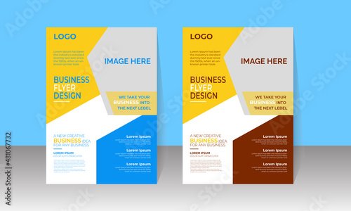 New Corporate Business Flyer Design, Travel Brochure Design, Real State A4 Template, Vector Illustration with Images