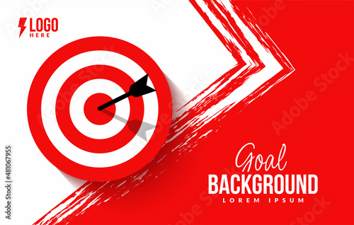 Dart board symbol isolated background, Business target icon concept, Arrow hitting the center of dart board