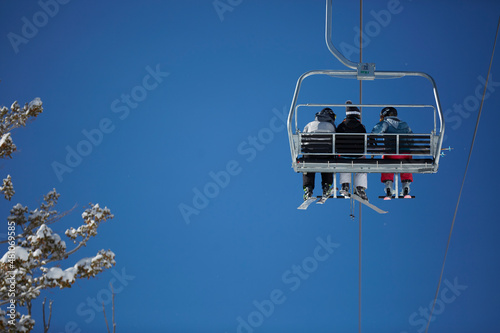 People on skii Lift photo