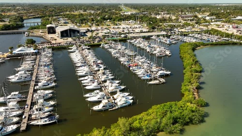 Aerial footage Safe Harbor Harbortown Marina Fort Pierce FL photo