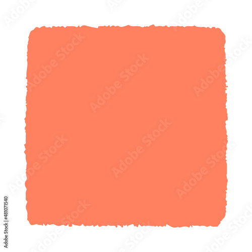クレヨンで描いたようなオレンジ色の四角形