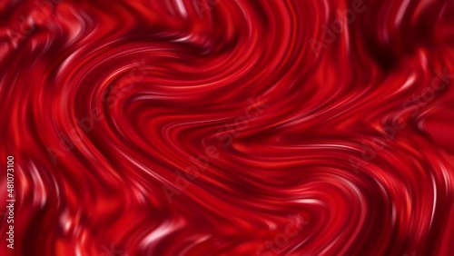 Abstract shining red liquid surface background. Loop motion