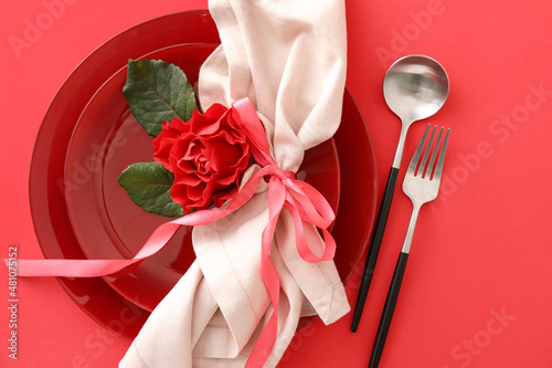 Romantic table setting with...
