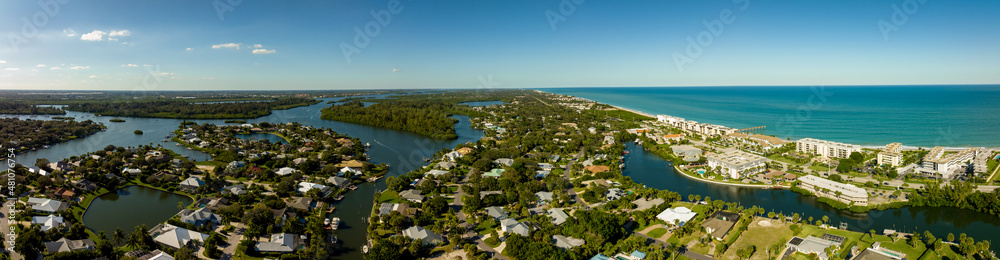Aerial panorama Vero Beach FLAerial panorama Vero Beach FL USA