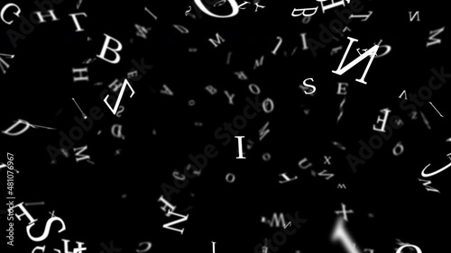 文字 渦巻き パーティクル 16秒 ループ  アルファベット 大文字 アルファマット