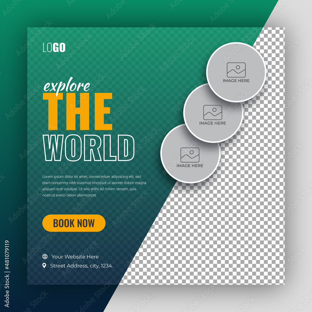 Holiday package social media post template for travel agency Holiday package social media post template for travel agency