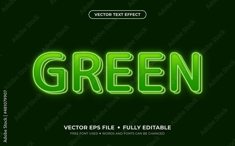 Green Electric Editable Vector Text Effect Green Electric Editable Vector Text Effect