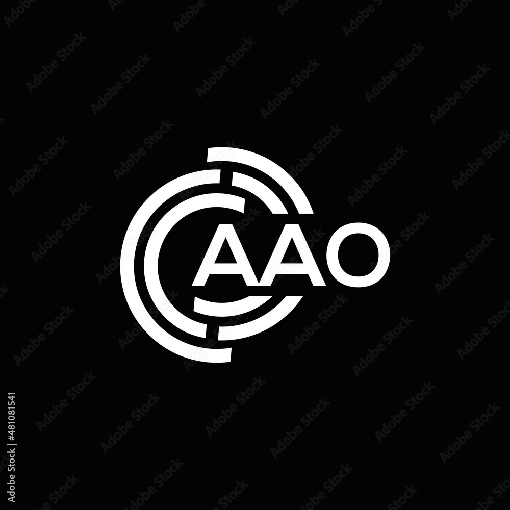 AAO letter logo design on black background. AAO creative initials letter logo concept. AAO letter design. AAO letter logo design on black background. AAO creative initials letter logo concept. AAO letter design.