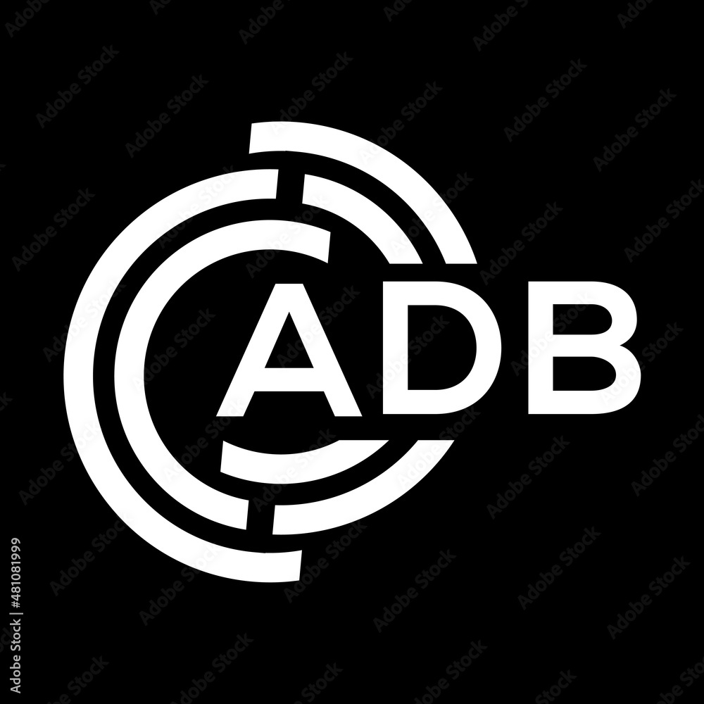 ADB letter logo design on black background. ADB creative initials letter logo concept. ADB letter design. ADB letter logo design on black background. ADB creative initials letter logo concept. ADB letter design.