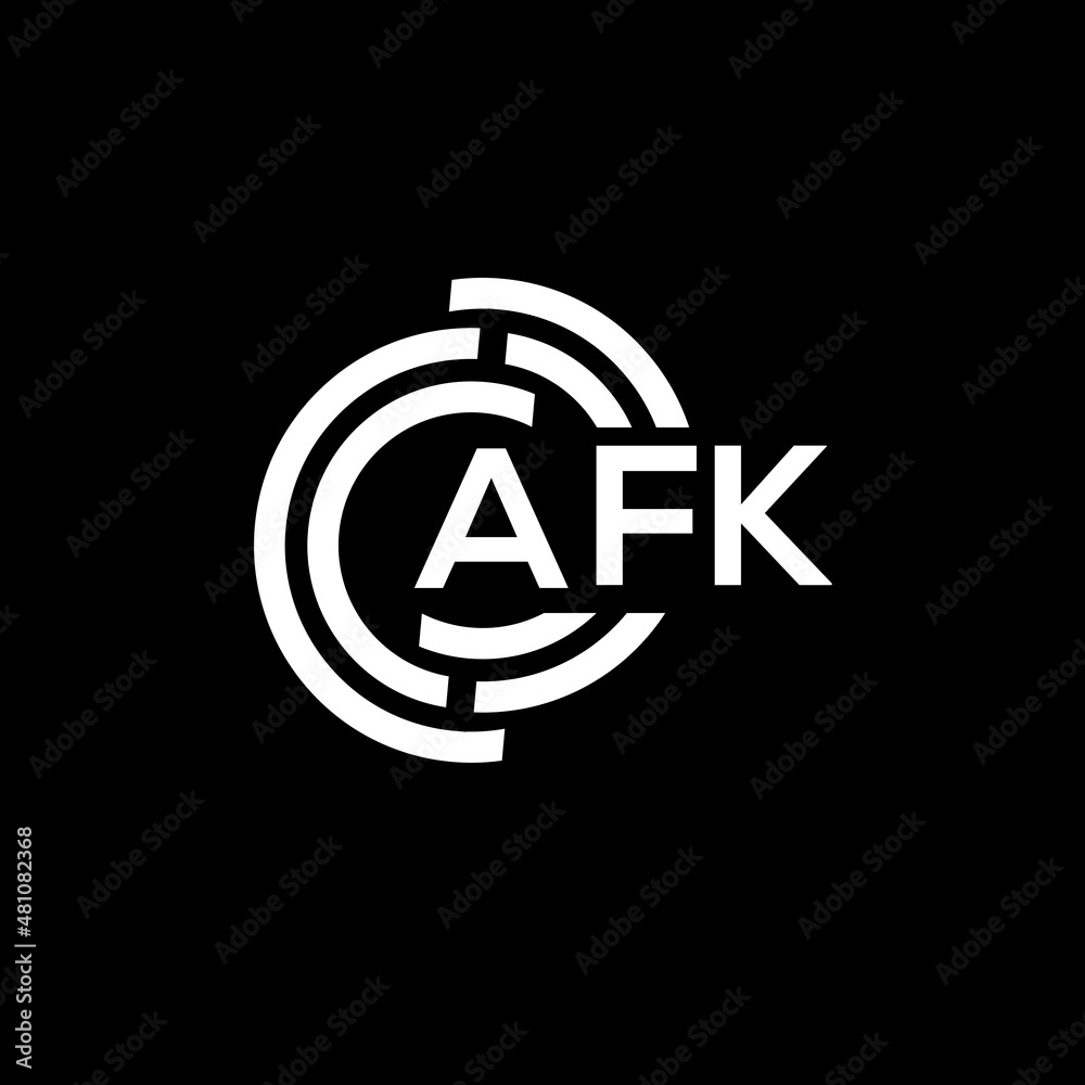 AFK letter logo design on black background. AFK creative initials letter logo concept. AFK letter design. AFK letter logo design on black background. AFK creative initials letter logo concept. AFK letter design.