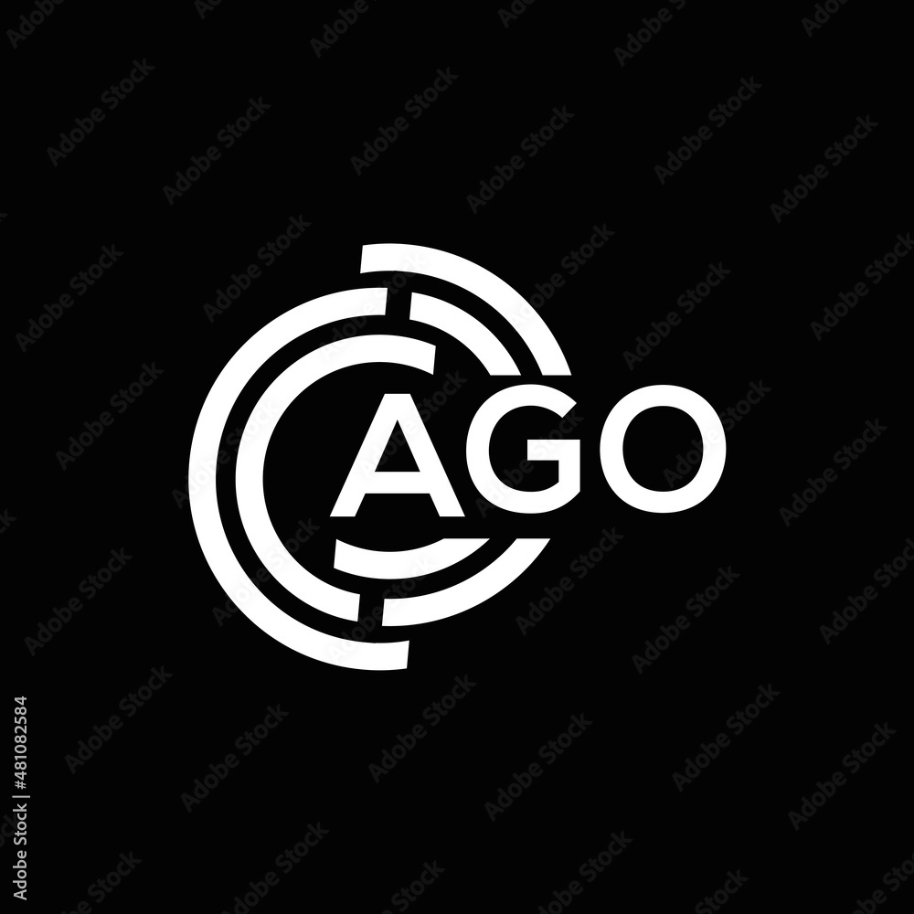 AGO letter logo design on black background. AGO creative initials letter logo concept. AGO letter design. AGO letter logo design on black background. AGO creative initials letter logo concept. AGO letter design.