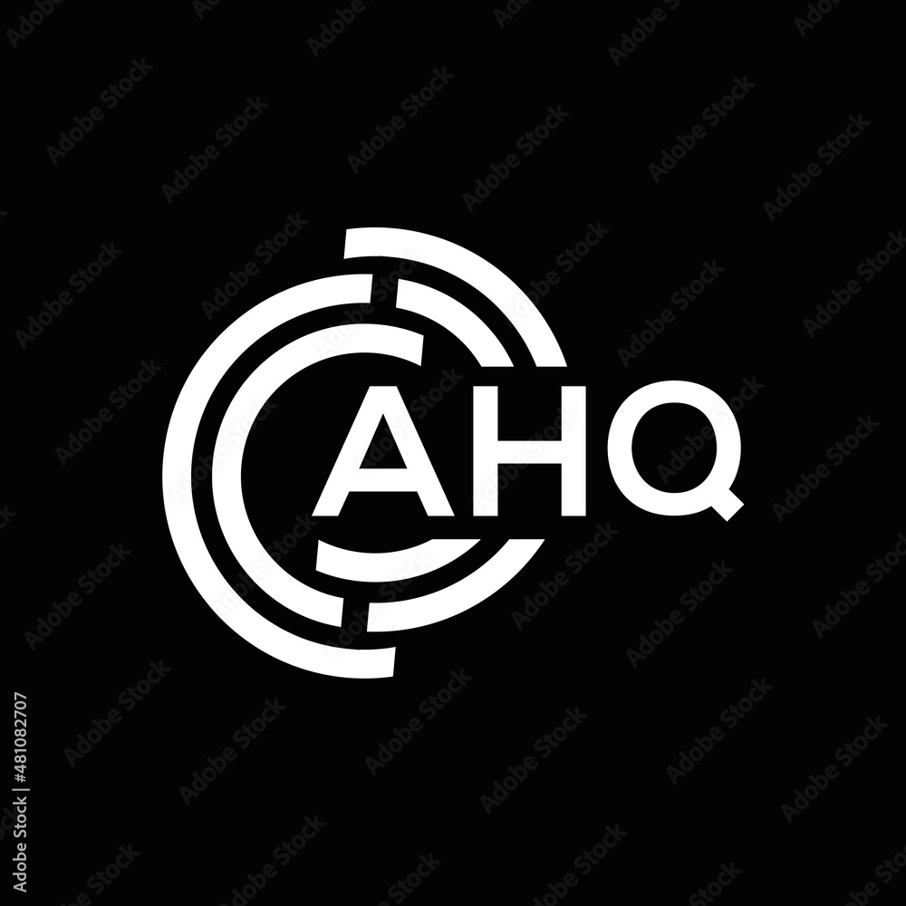 AHQ letter logo design on black background. AHQ creative initials letter logo concept. AHQ letter design. AHQ letter logo design on black background. AHQ creative initials letter logo concept. AHQ letter design.