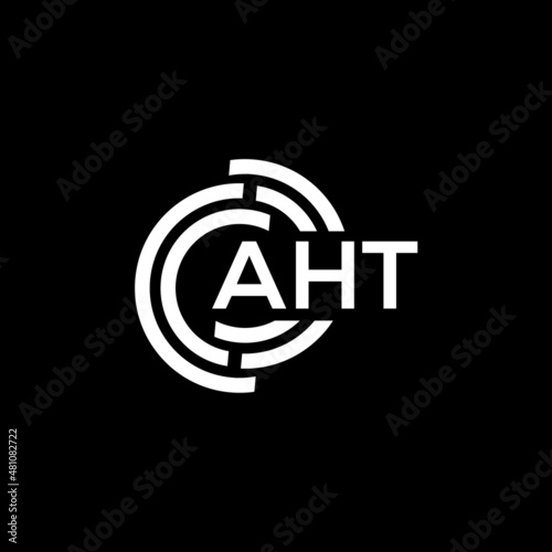 AHT letter logo design on black background. AHT creative initials letter logo concept. AHT letter design. photo