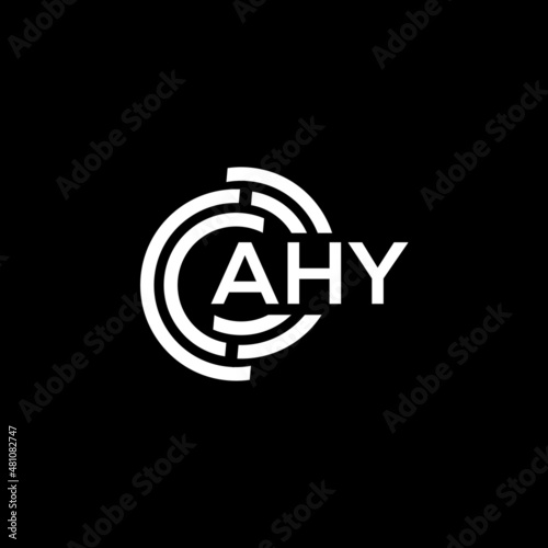 AHY letter logo design on black background. AHY creative initials letter logo concept. AHY letter design. photo