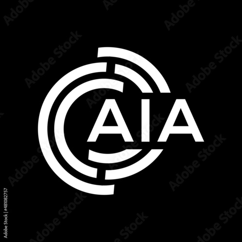 AIA letter logo design on black background. AIA creative initials letter logo concept. AIA letter design. photo