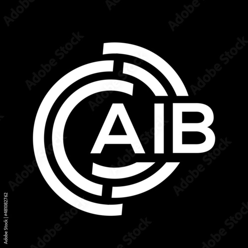 AIB letter logo design on black background. AIB creative initials letter logo concept. AIB letter design. photo