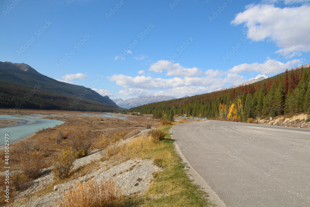 road in the mountains, Jasper National Park, Alberta
