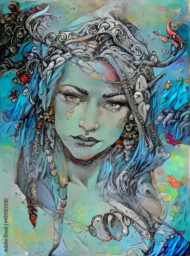 River fairy. Abstract illustration