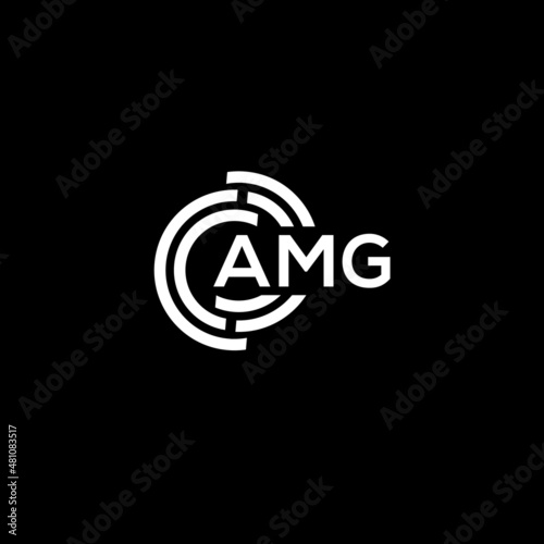 AMG letter logo design on black background. AMG creative initials letter logo concept. AMG letter design.