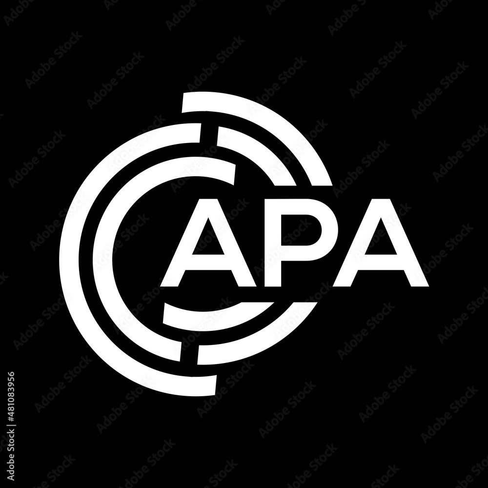 APA letter logo design on black background. APA creative initials letter logo concept. APA letter design. - obrazy, fototapety, plakaty 