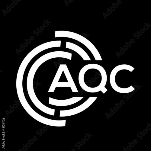 AQC letter logo design on black background. AQC creative initials letter logo concept. AQC letter design.