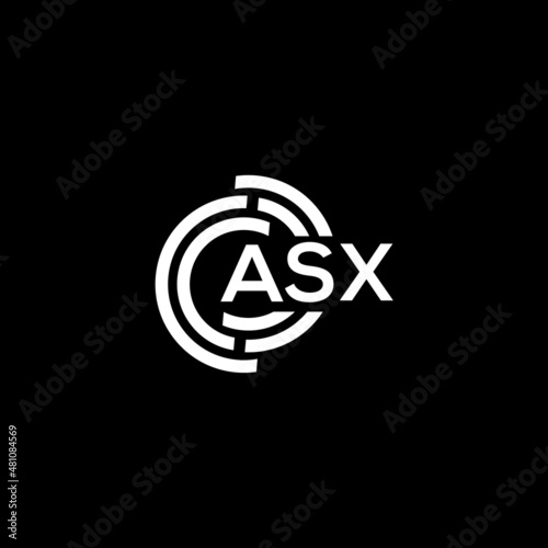 ASX letter logo design on black background. ASX creative initials letter logo concept. ASX letter design.