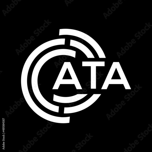 ATA letter logo design on black background. ATA creative initials letter logo concept. ATA letter design.