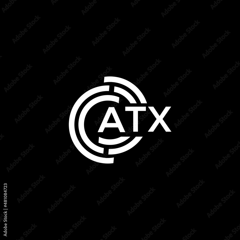ATX letter logo design on black background. ATX creative initials letter logo concept. ATX letter design. ATX letter logo design on black background. ATX creative initials letter logo concept. ATX letter design.