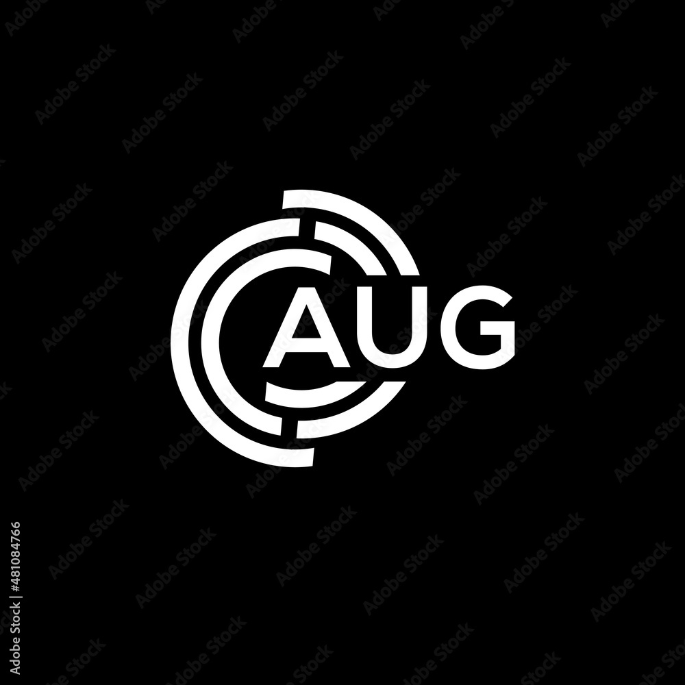 AUG letter logo design on black background. AUG creative initials letter logo concept. AUG letter design. AUG letter logo design on black background. AUG creative initials letter logo concept. AUG letter design.