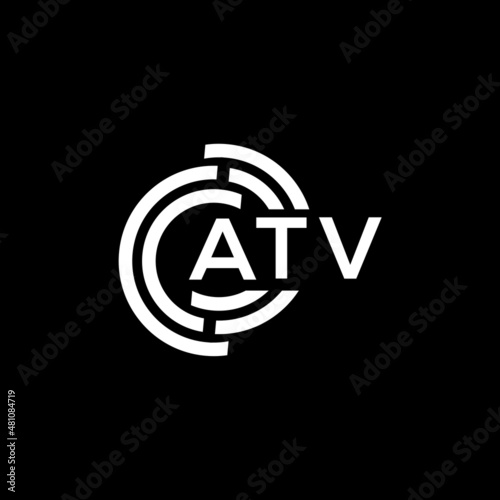 ATV letter logo design on black background. ATV creative initials letter logo concept. ATV letter design.