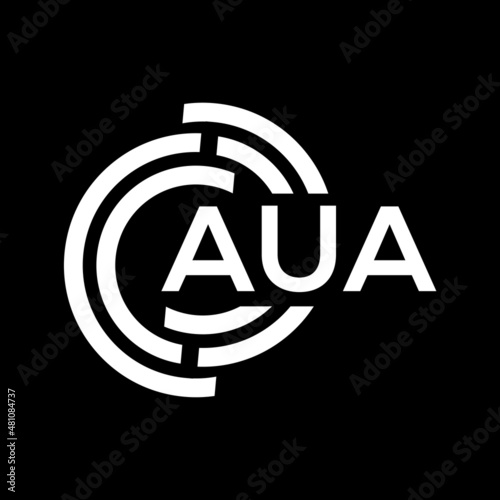 AUA letter logo design on black background. AUA creative initials letter logo concept. AUA letter design.