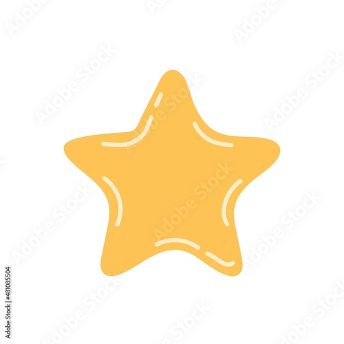 A golden star  a vector icon of an honorary championship competition competition reward