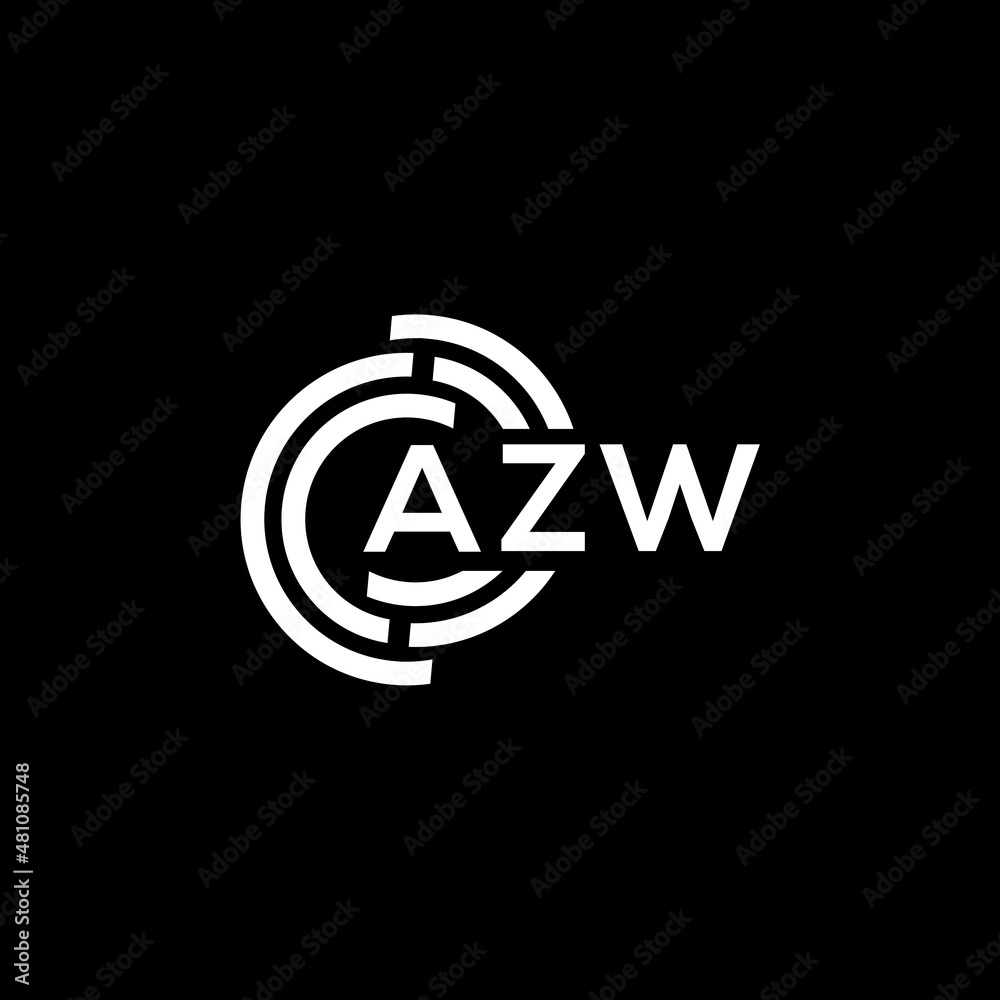 AZW letter logo design on black background. AZW creative initials letter logo concept. AZW letter design. AZW letter logo design on black background. AZW creative initials letter logo concept. AZW letter design.