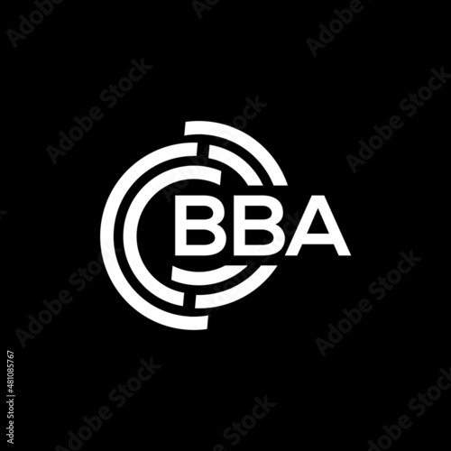 BBA letter logo design on black background. BBA creative initials letter logo concept. BBA letter design.