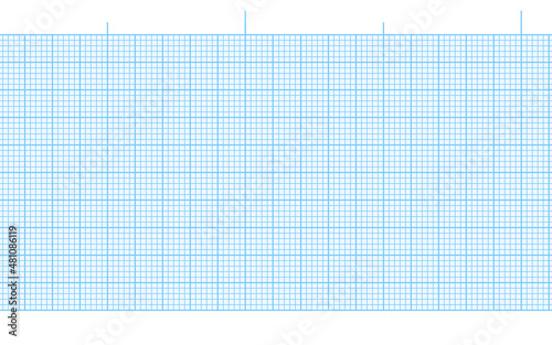 Blue blank ecg paper seamless background for heart beat rate recording. Digital ekg diagram hospital page. Millimeter graph vector grid. Geometric pattern for medicine, science line scale measurement
