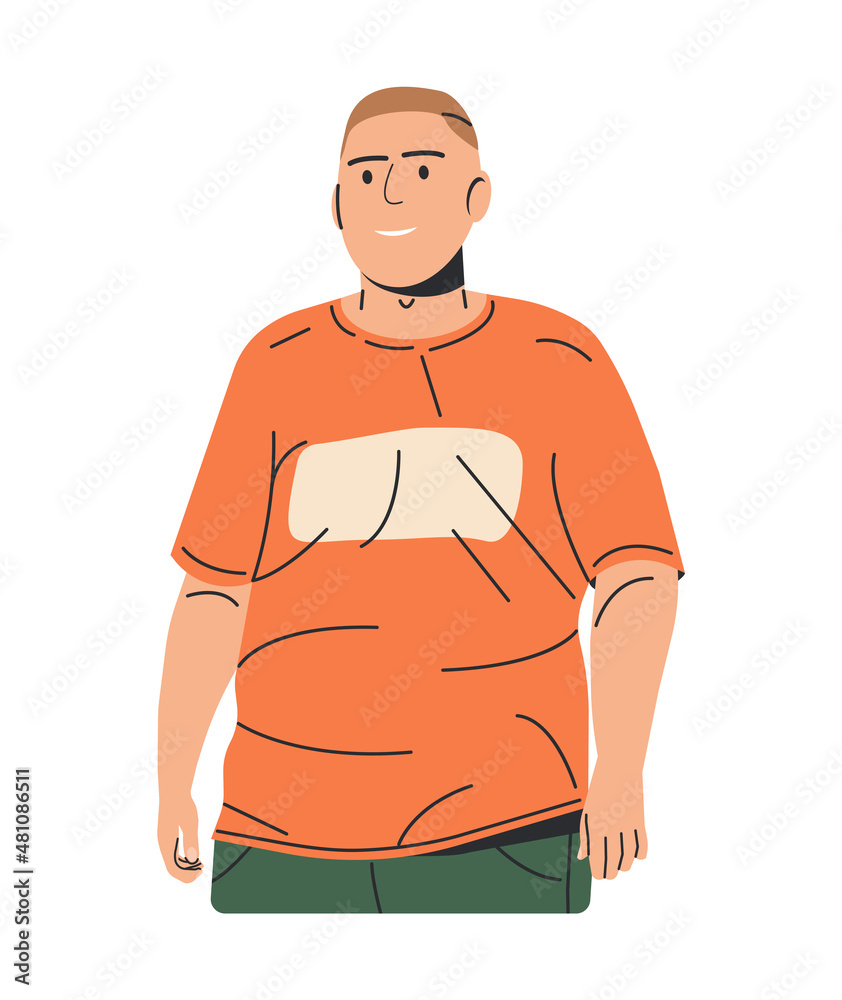 Fototapeta premium Happy Smiling Caucasian Man with Overweight.