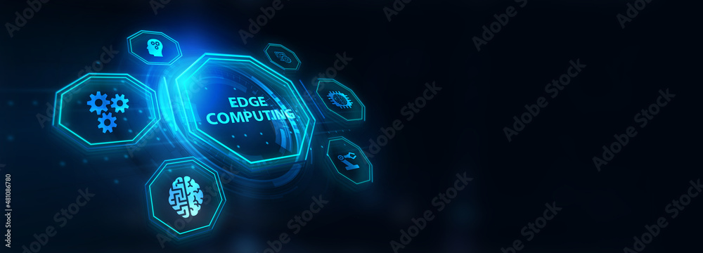 Edge computing modern IT technology on virtual screen. Business, technology, internet and networking concept.3d illustration Edge computing modern IT technology on virtual screen. Business, technology, internet and networking concept.3d illustration